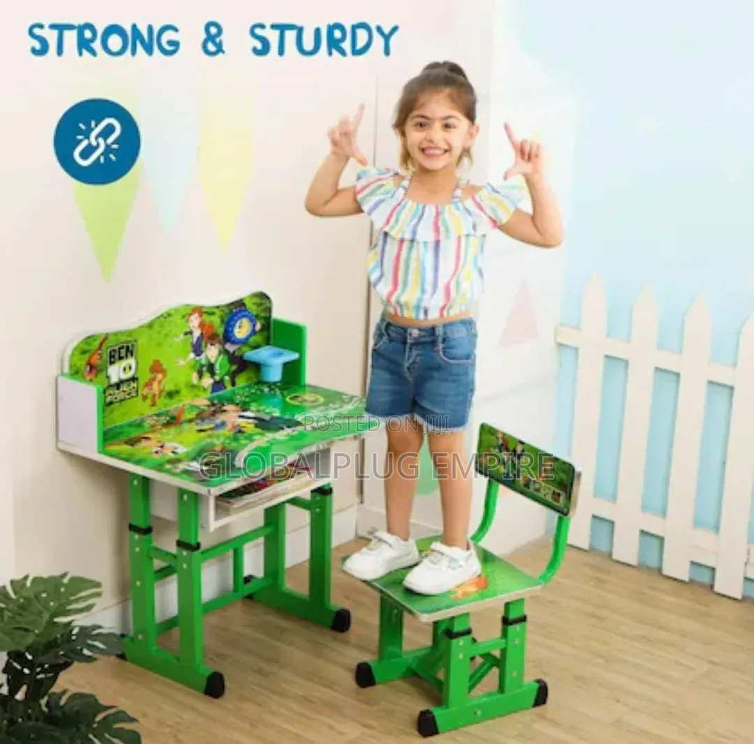 Kids Study Table And Chair Desk- Green