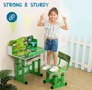 Kids Study Table And Chair Desk- Green