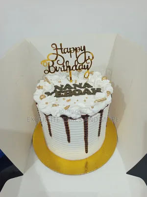 Simple but Classy White Birthday Cake