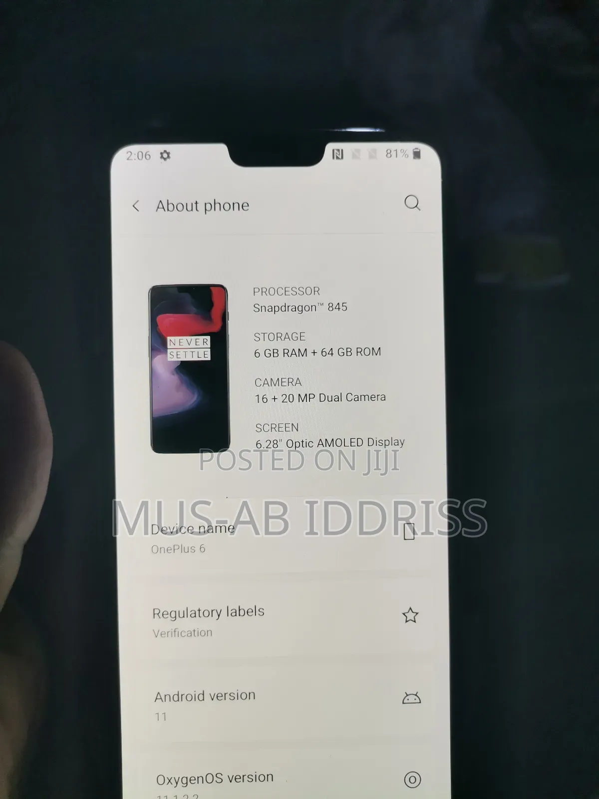 New OnePlus 6 64 GB Black