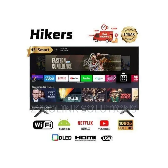 Hikers 43'' Inches Smart Frameless FHD Smart Led Tv