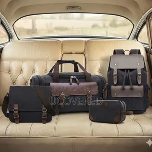 Generic 4-Piece Vintage Canvas Travel Bag Sets Available