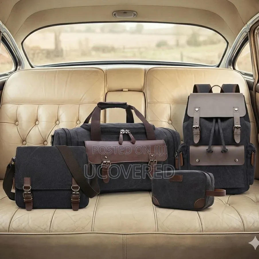 Generic 4-Piece Vintage Canvas Travel Bag Sets Available