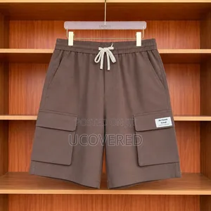 Drawstring Cargo Shorts With Zippered Side Pockets Available