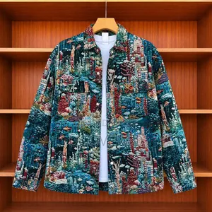 Long-Sleeved Button-Up Jackets Featuring Various Graphic Patterns