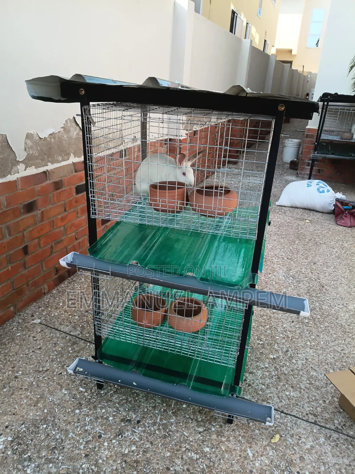2 Unit Galvanised Cage for Rabbits and Grasscutters