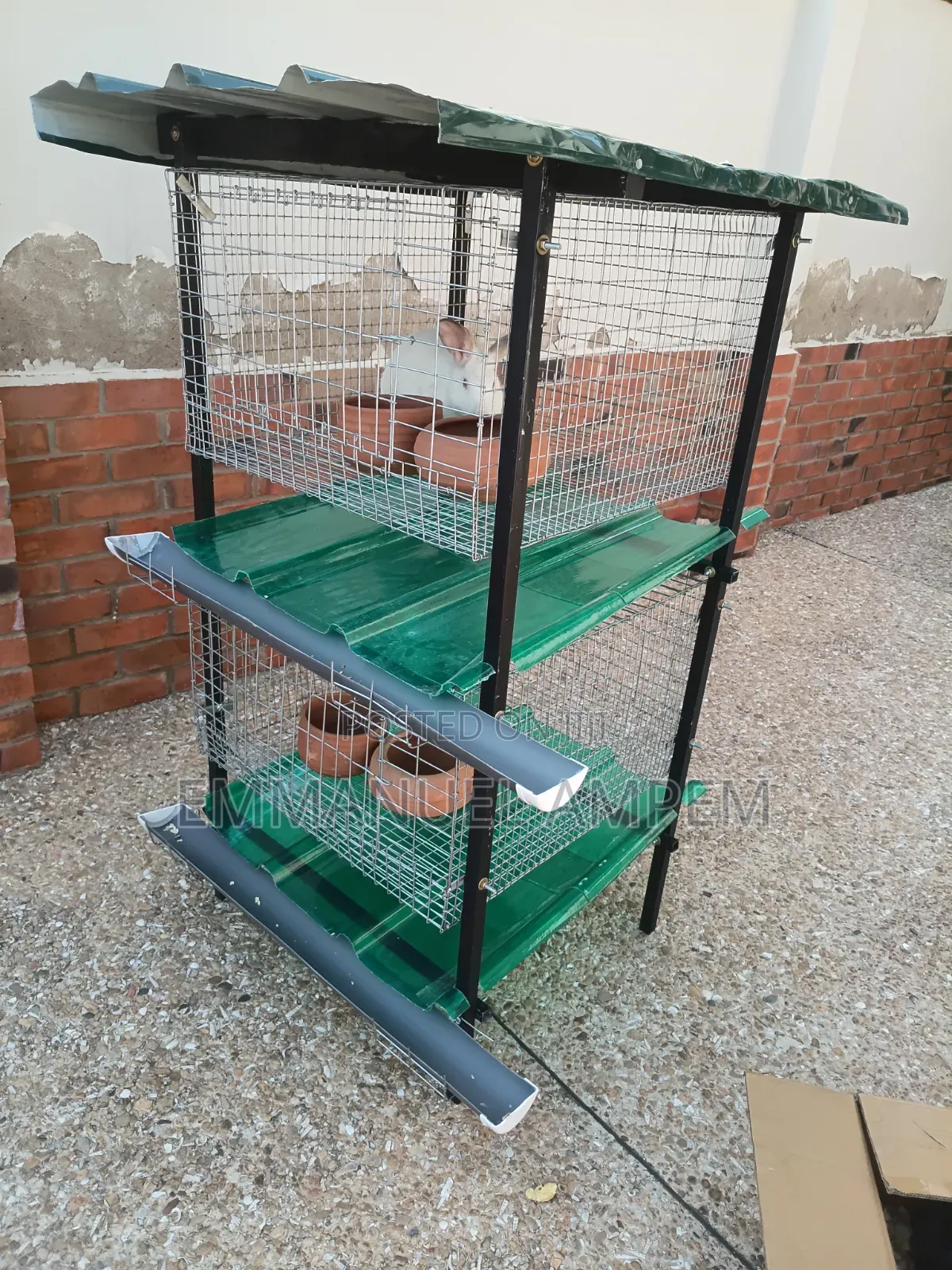 2 Unit Galvanised Cage for Rabbits and Grasscutters