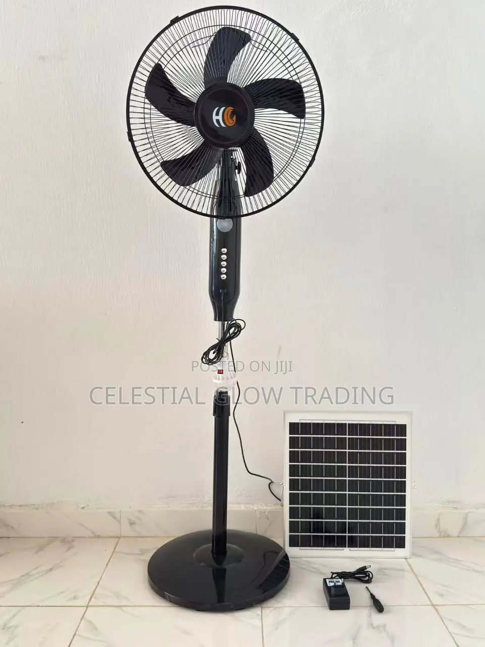 Rechargeable Solar Fan 16 Inch 25w With 18000mah Battery Solar Panel