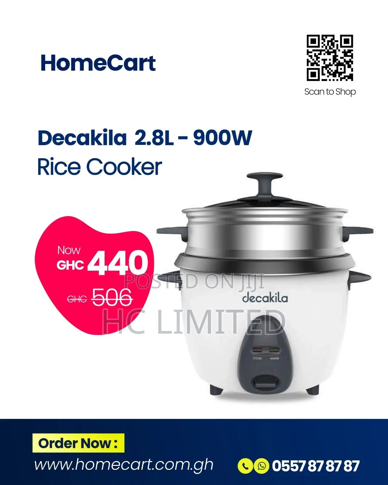 Decakila 2.8l 900w Rice Cooker - Keer035w