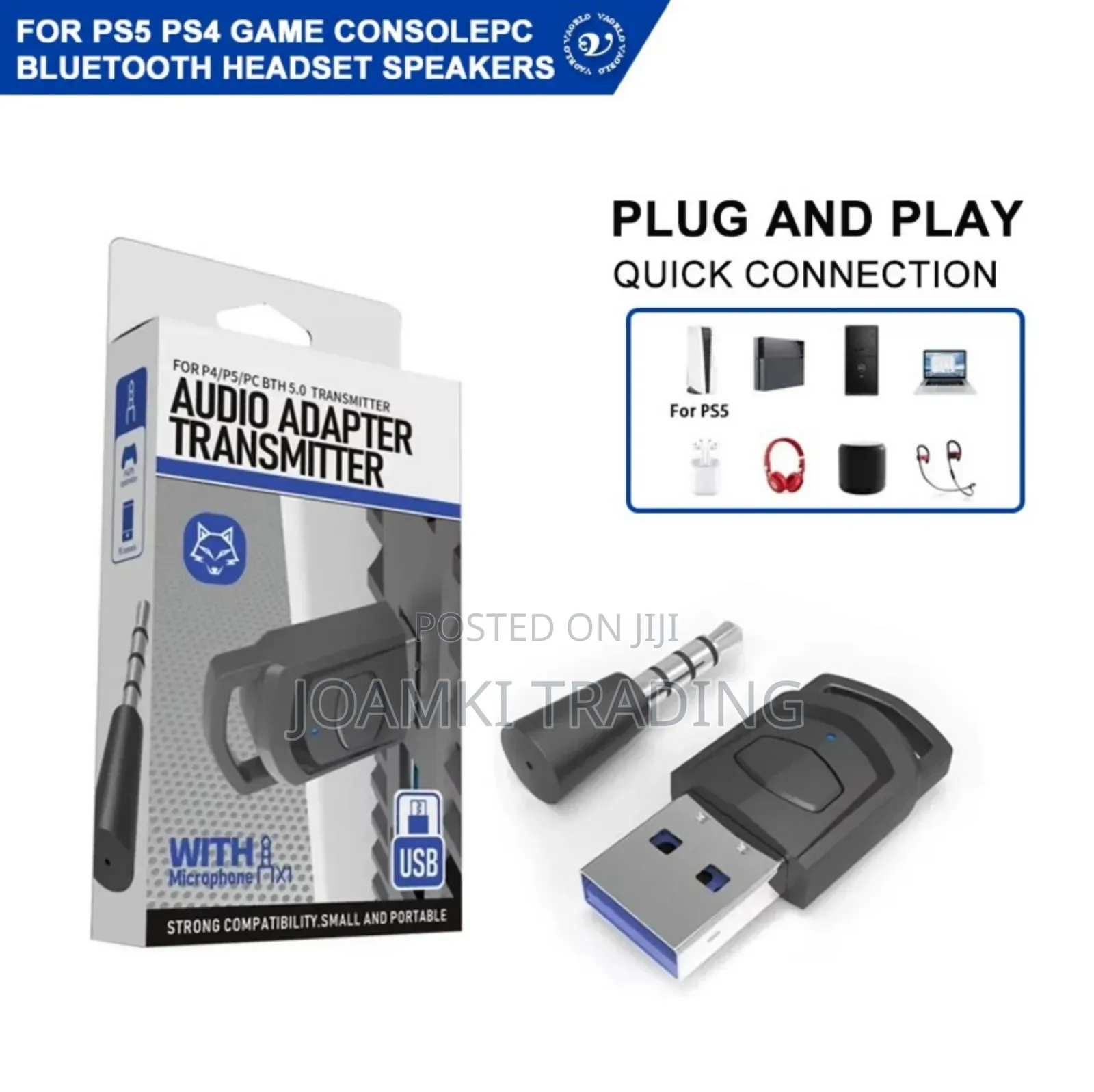 Bluetooth Audio Transmitter Adapter For Ps5, Ps4, Game Console, Pc