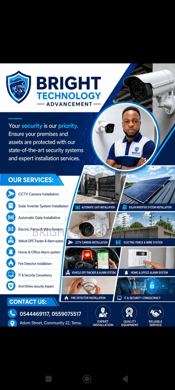 CCTV Camera, Solar System, Fire Detector, Electric Fence Wiring, Alarm