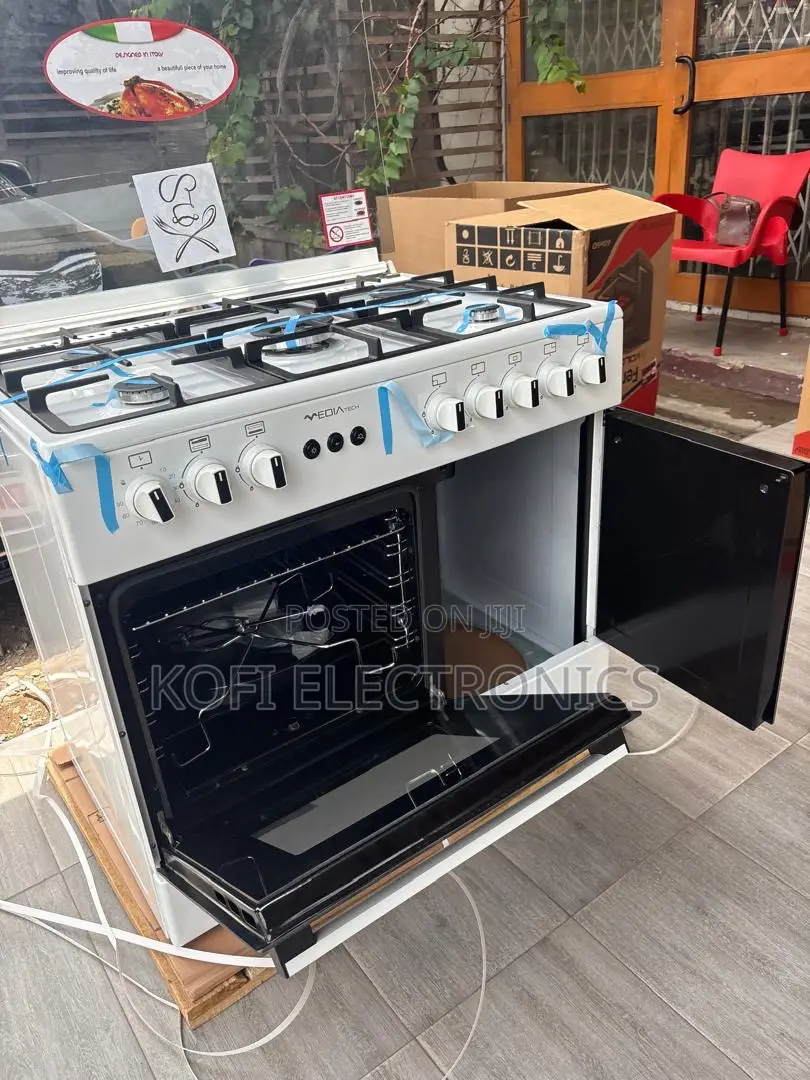 Mediatech 60x90 White Gas Cooker Elegant Kitchen Upgrade