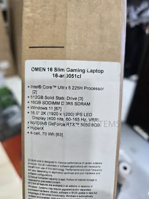 New Laptop HP Omen Slim 16GB Intel Core Ultra 5 SSD 512GB