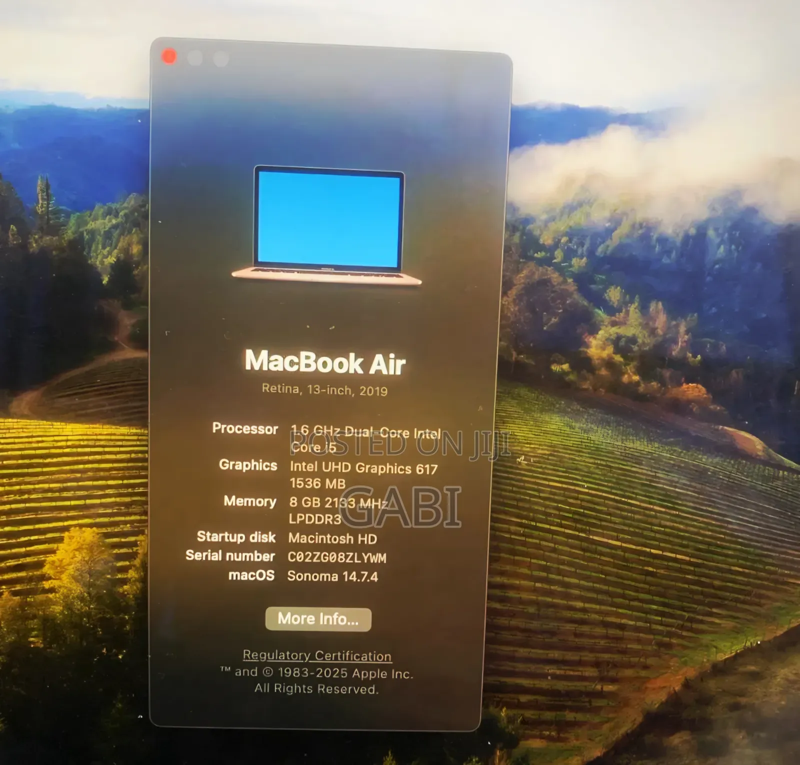 Laptop Apple MacBook 2019 8GB Intel Core i5 SSD 256GB