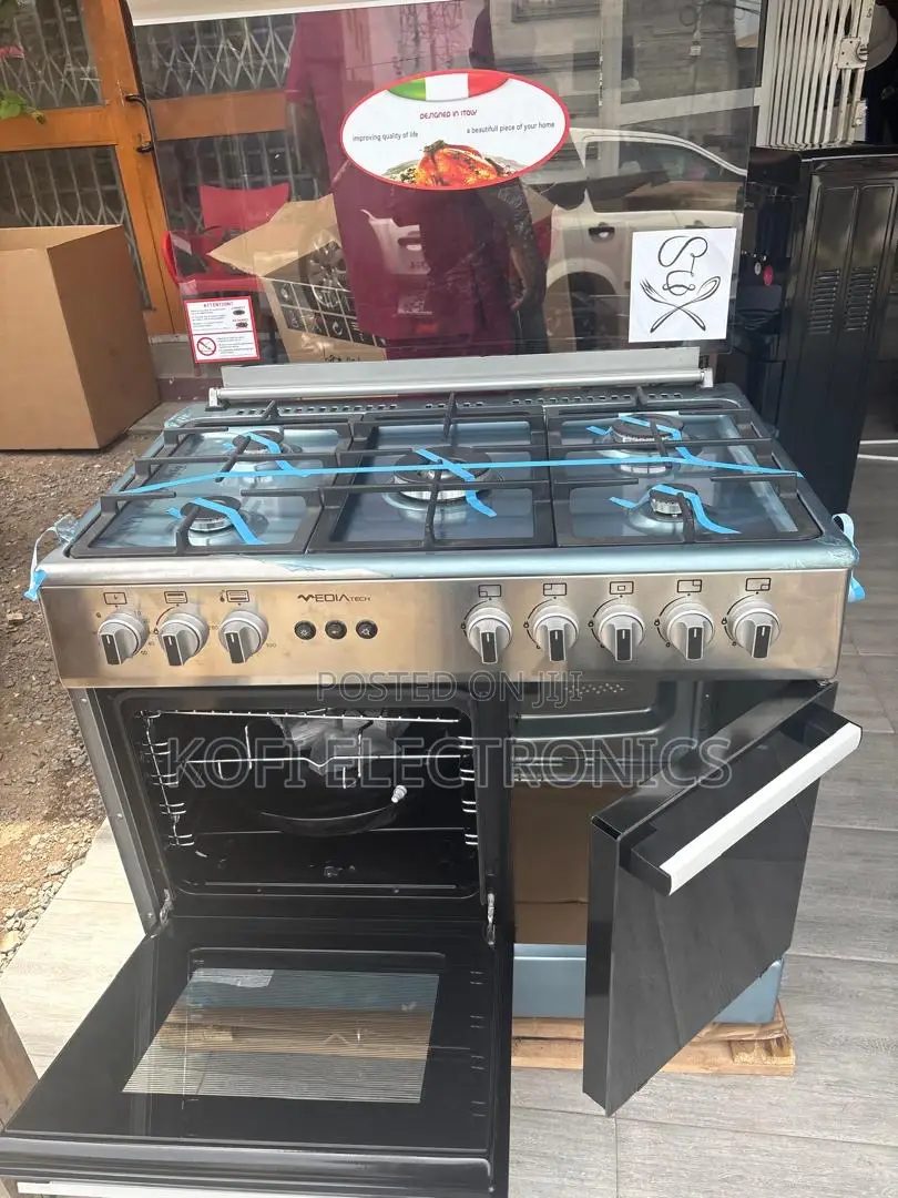 Mediatech 60x90 Grey Gas Cooker Modern Look With Big Capacity