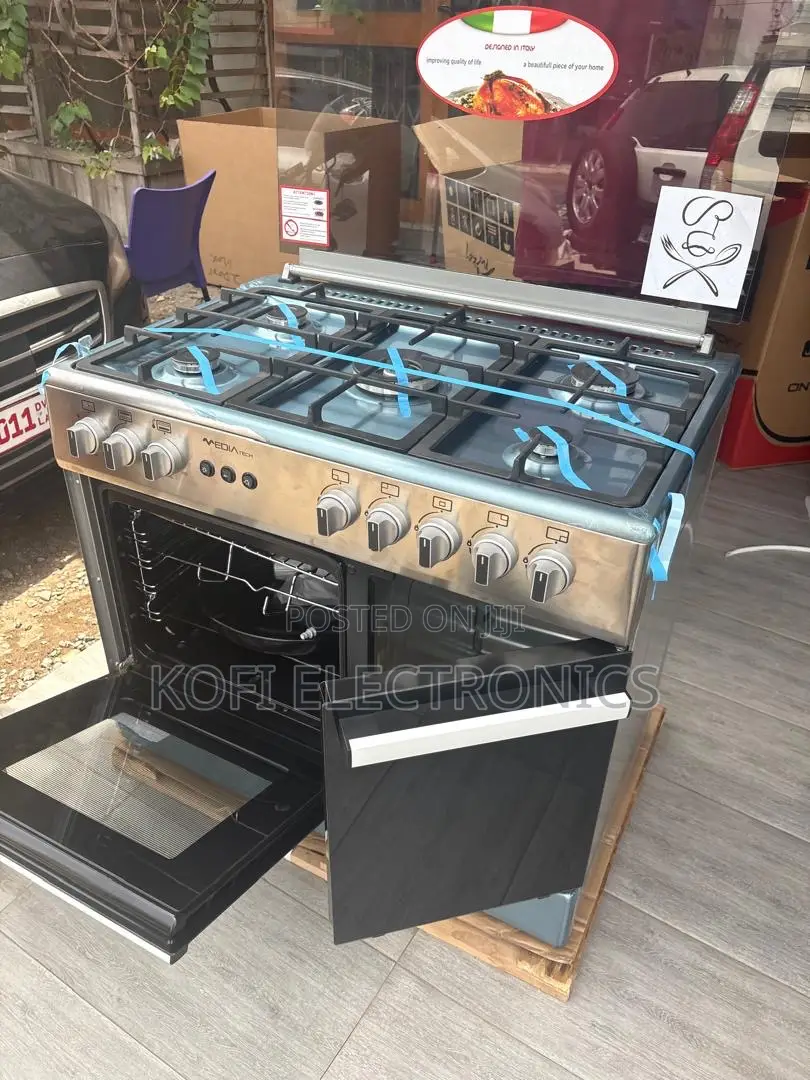 Mediatech 60x90 Grey Gas Cooker Strong Build, Smooth Cooking