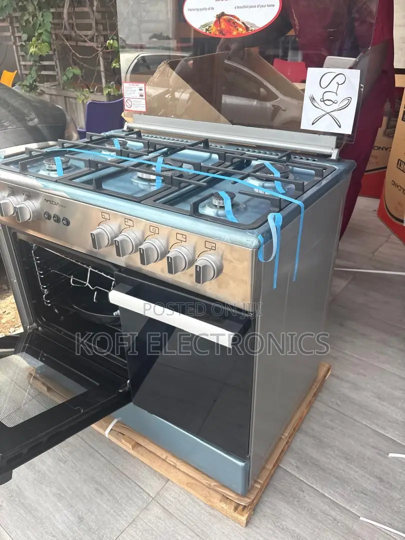 Mediatech 60x90 Grey Gas Cooker Fast Heating, Better Results