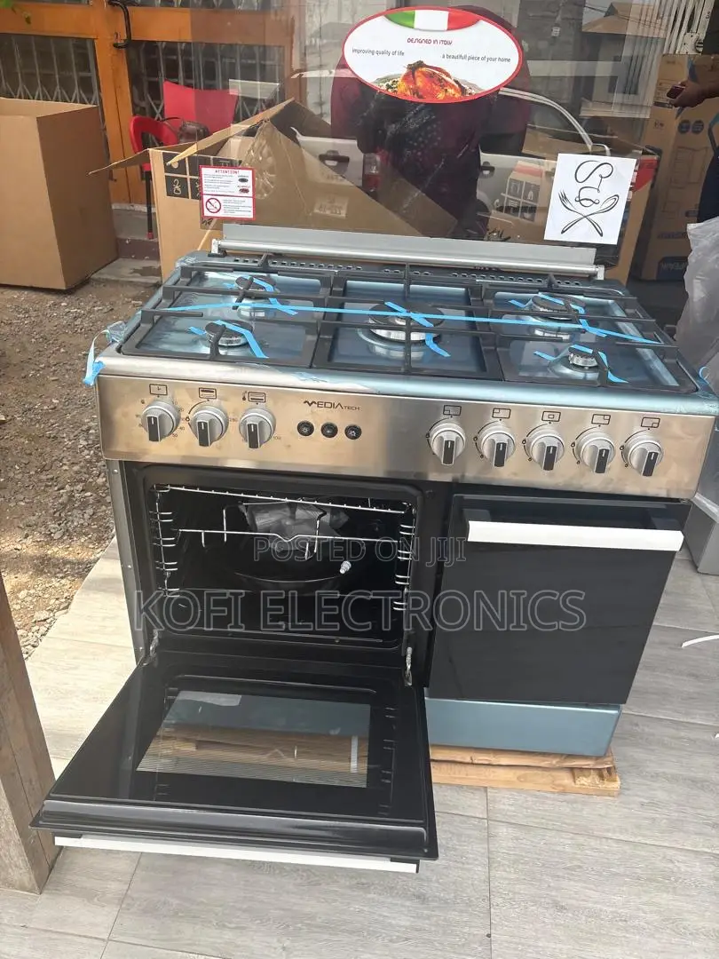 Mediatech 60x90 Grey Gas Cooker Big Size, Maximum Performance