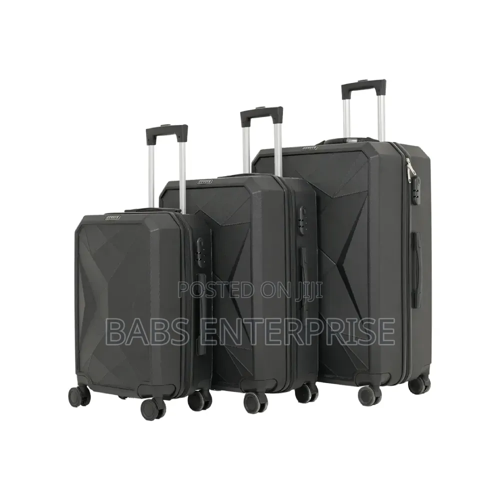 Levelo Romeo Abs Set of 3 Travel Luggage 20, 24, 28 Inch – Black
