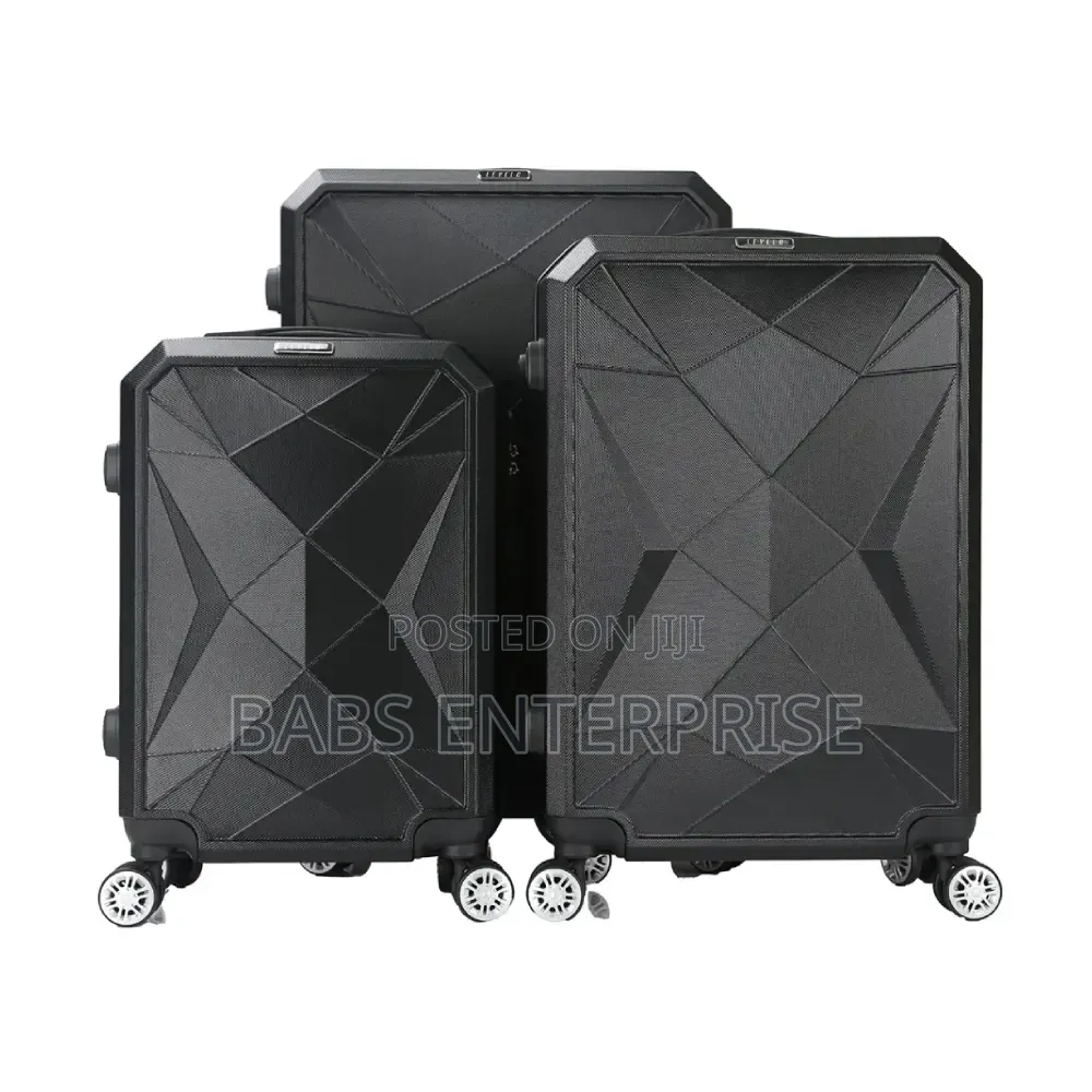 Levelo Romeo Abs Set of 3 Travel Luggage 20, 24, 28 Inch – Black