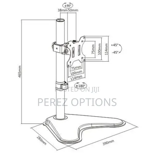 Adjustable Tv / Monitor Table / Desk Tilt Swivel Rotate Stand