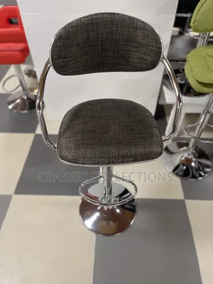 Bar Stool With Curved Chrome Frame