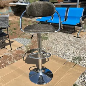 Bar Stool With Curved Chrome Frame