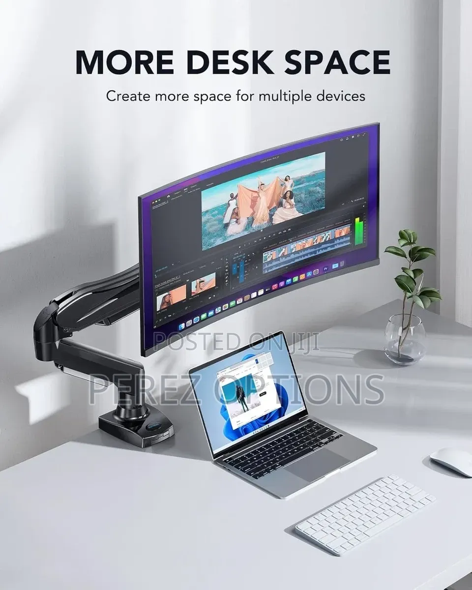 Single Monitor Arm Desk Mount for 13 to 32 Inch, Black