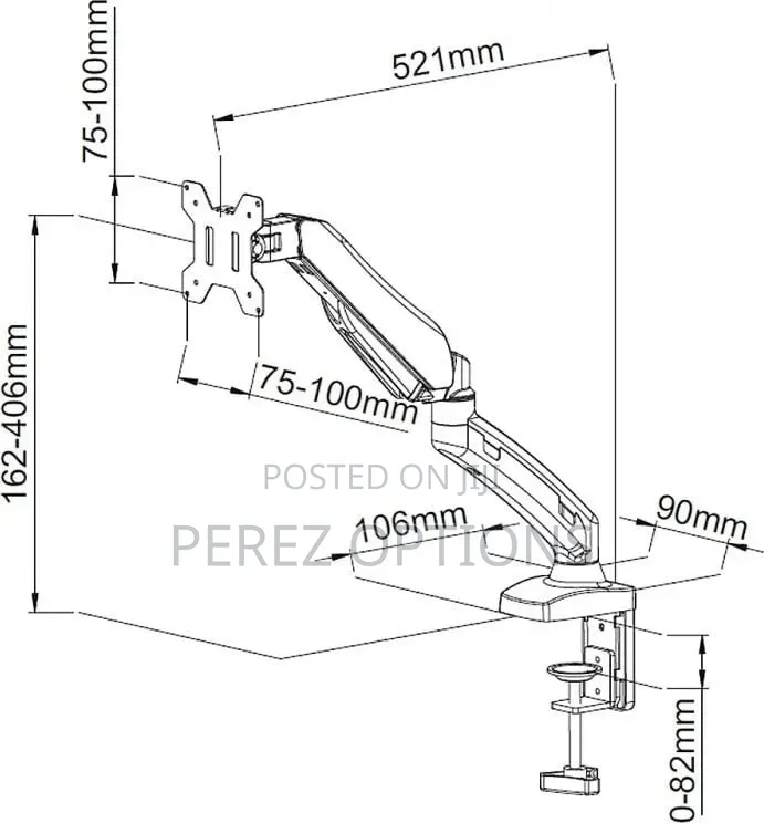 Single Monitor Arm Desk Mount for 13 to 32 Inch, Black