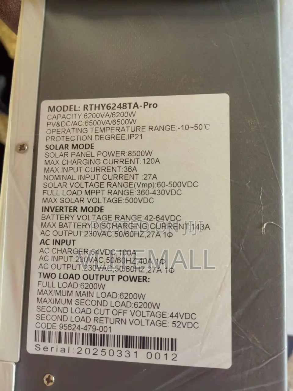 Restar 11kw (11kva) Hybrid Solar Inverter,