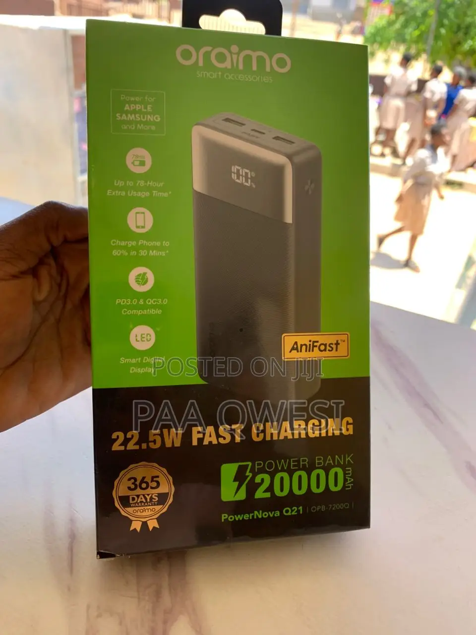 Oraimo 20000mah 22.5w Super Fast Power Bank – Type-C Fast Charge