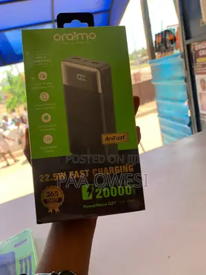 Oraimo 20000mah Fast Charging Power Bank 22.5w – Portable Charger