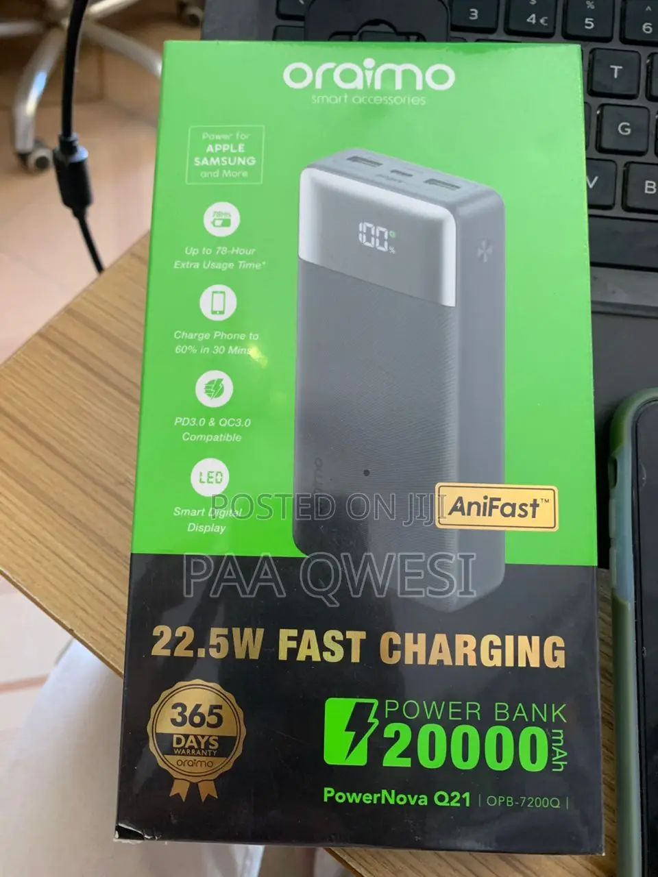 Oraimo 20000mah Power Bank 22.5w Quick Charge – Long Lasting