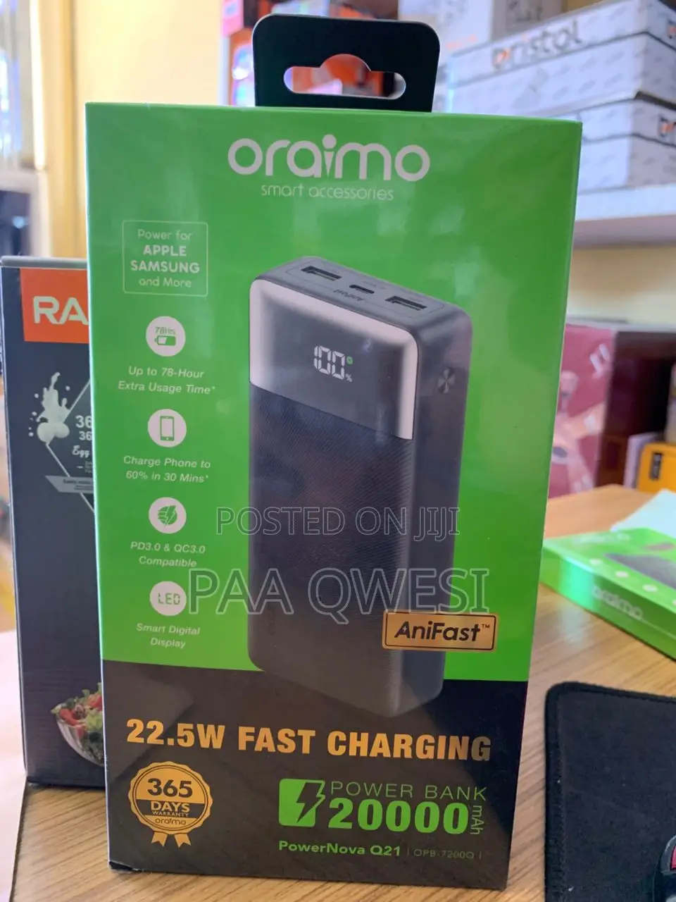 Oraimo 20000mah Power Bank 22.5w Quick Charge – Long Lasting