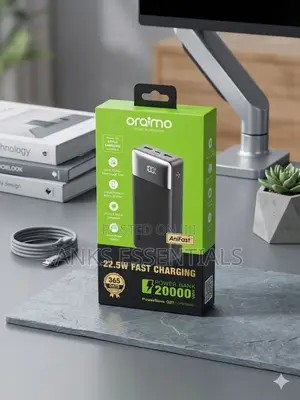 Oraimo 20000mah 22.5w Fast Charging Power Bank – High Capacity