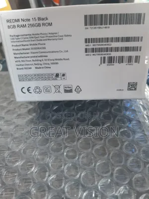 New Xiaomi Redmi Note 15 256 GB Black