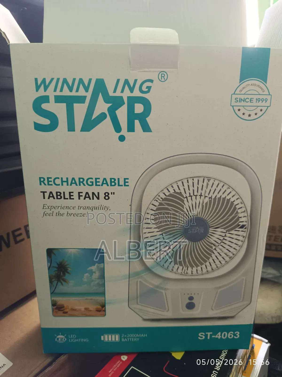 Rechargeable Table Fan Solar Panel
