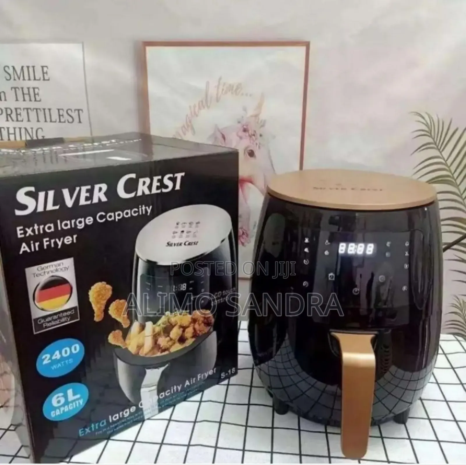 Sliver Crest Extra Large Capacity Air Fryer -6l- 2400w - Black