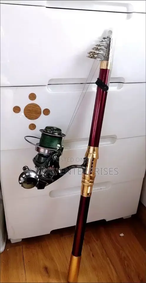 Wolf King Branded Telescopic Carbon Fiber Fishing Rod 12 Ft Complete