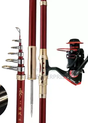 Telescopic Sea Metal Fishing Rod With Metal Reel and Baits 12ft