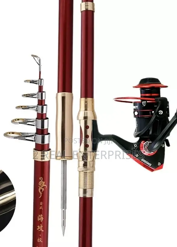 Telescopic Sea Metal Fishing Rod With Metal Reel and Baits 12ft