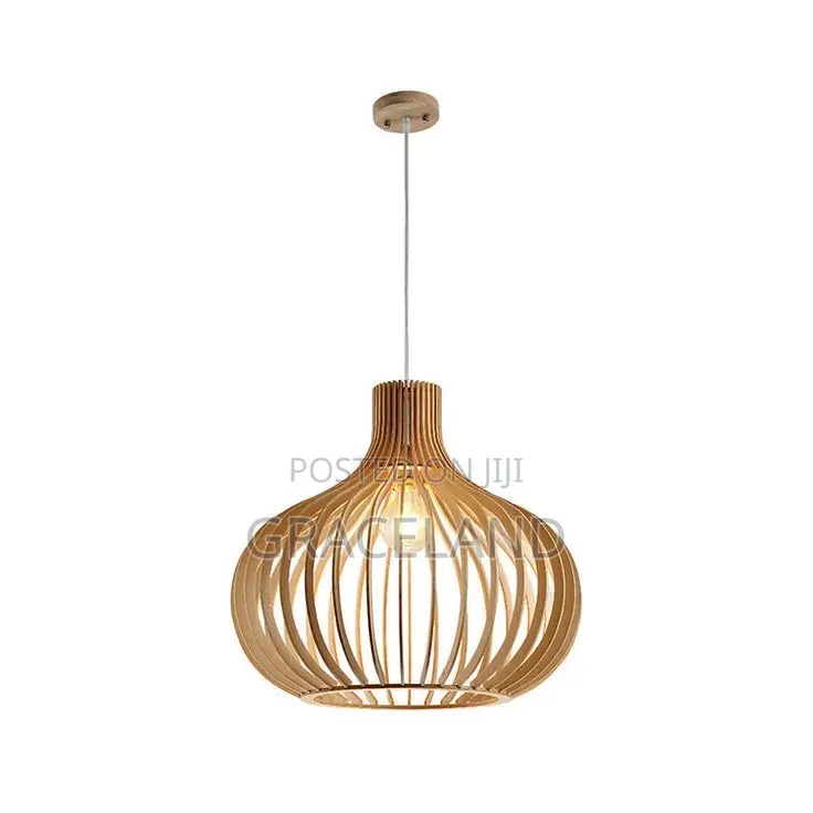 Original Wooden Pendants Laundry Hanging Up Lighting Outdoor-Dinner.