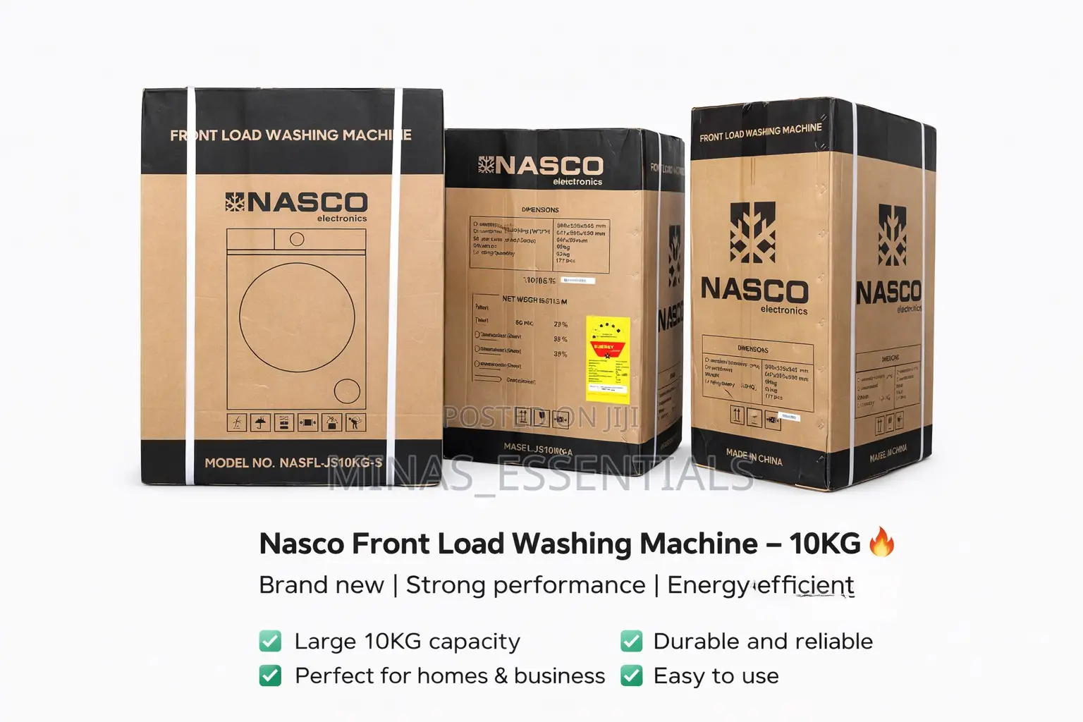 Nasco Front Load Washing Machine - 10kg