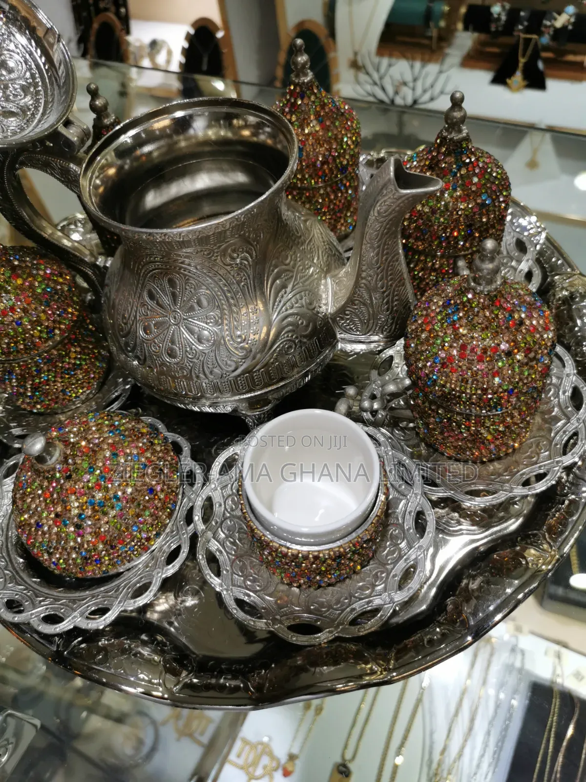 Arabic Tea/Coffee Set. Blue Eyes and Crystals