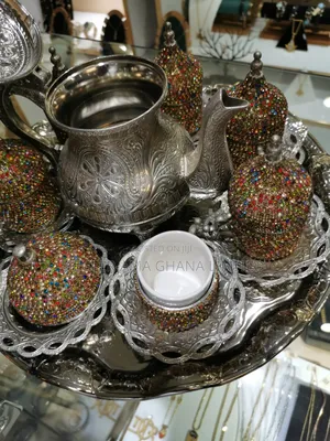 Arabic Tea/Coffee Set. Blue Eyes and Crystals