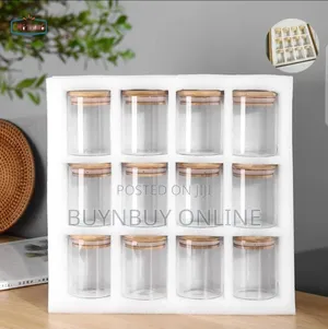 12 Piece Glass Spice Jars