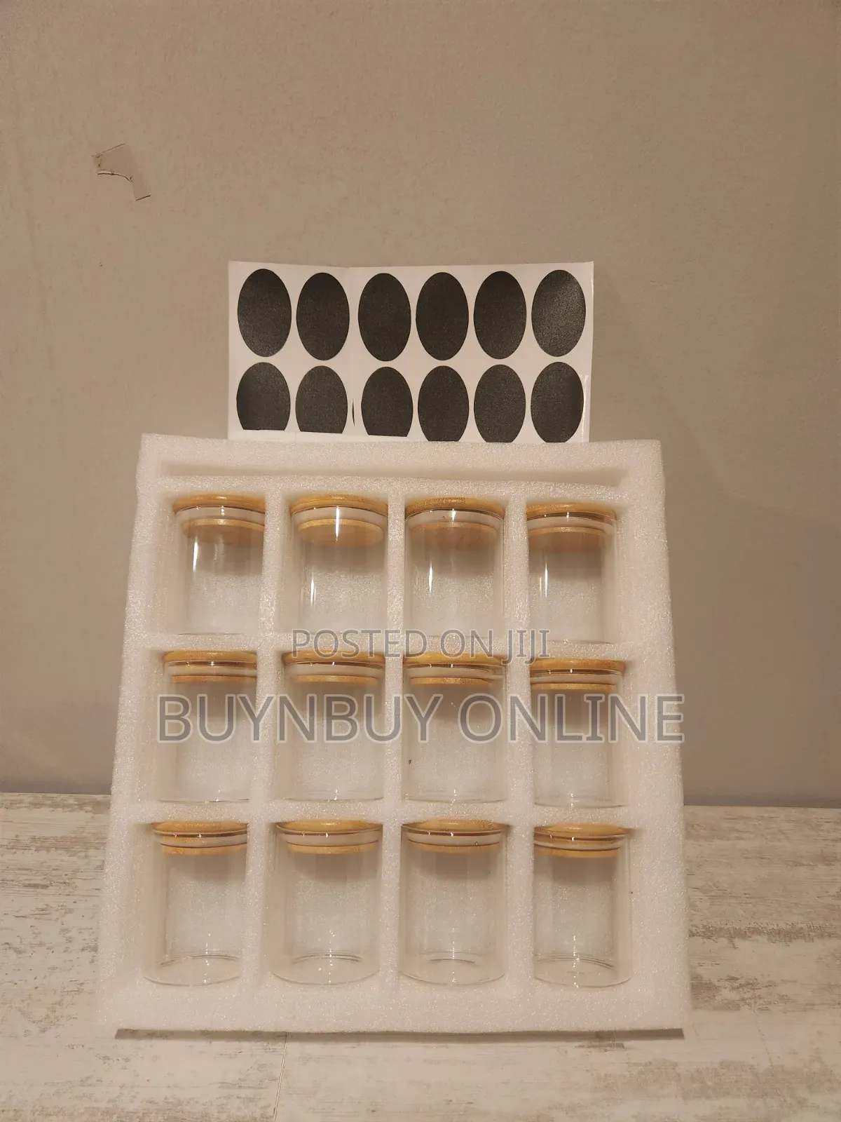 12 Piece Glass Spice Jars