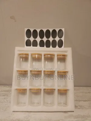 12 Piece Glass Spice Jars