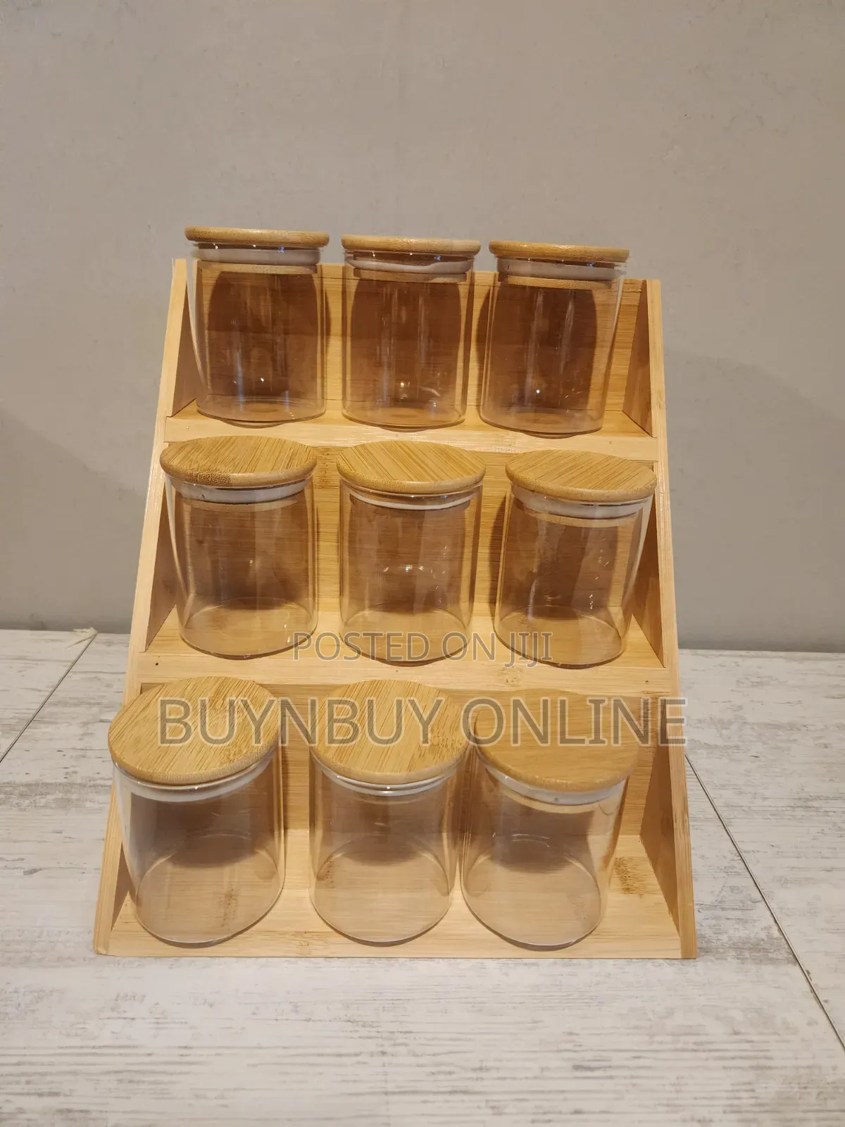 9 Piece Glass Spice Jar With Spice Rack With Labels and Pen