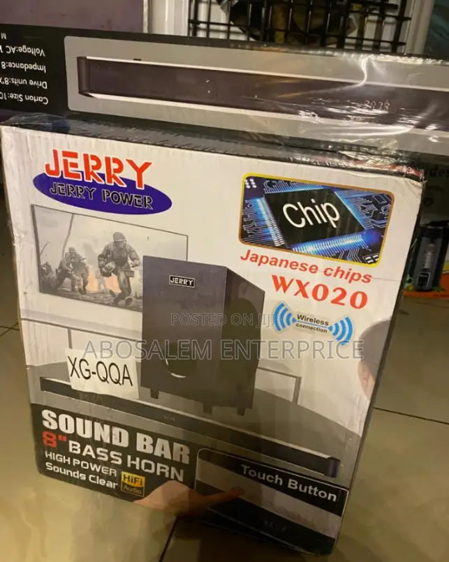 Jerry Power Wx020 Sound Bar With 8" Bass Horn Subwoofer.